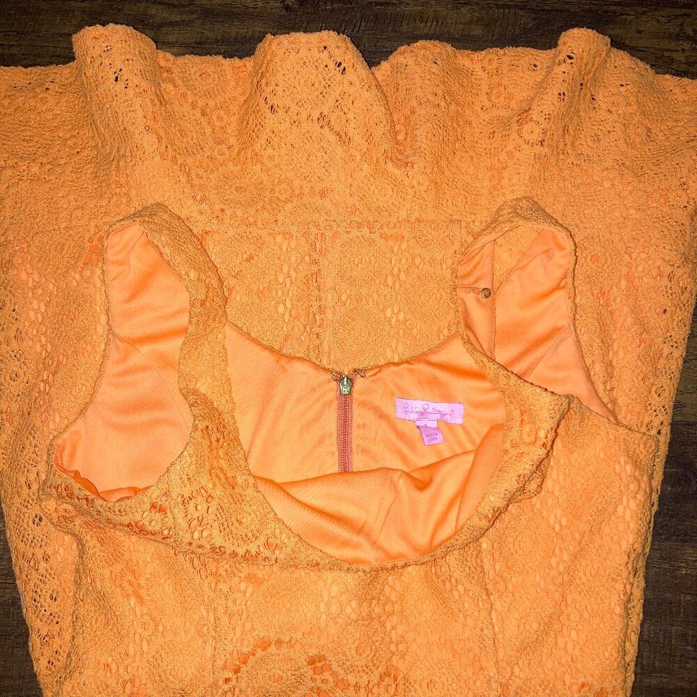 Lilly Pulitzer Orange Crochet Mini Dress – Size Small